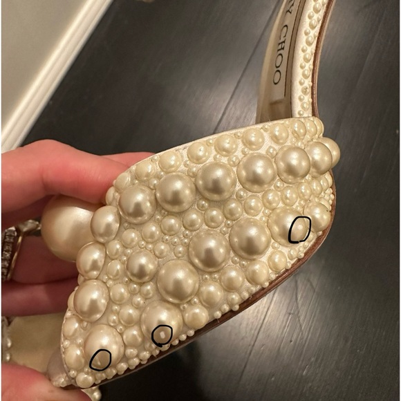 Jimmy Choo Sacora 100MM Embellished Sandals Size 37 - Picture 13 of 15